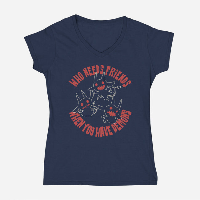 I Have My Own Demons-Womens-V-Neck-Tee-turborat14