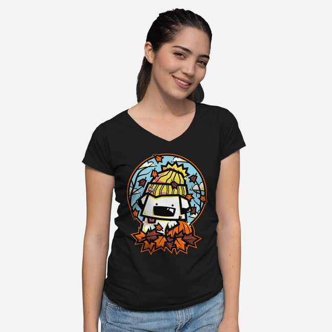 Fall Season Dog-Womens-V-Neck-Tee-krisren28
