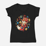 Fox Leaf-Womens-V-Neck-Tee-Vallina84