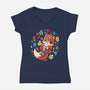 Fox Leaf-Womens-V-Neck-Tee-Vallina84