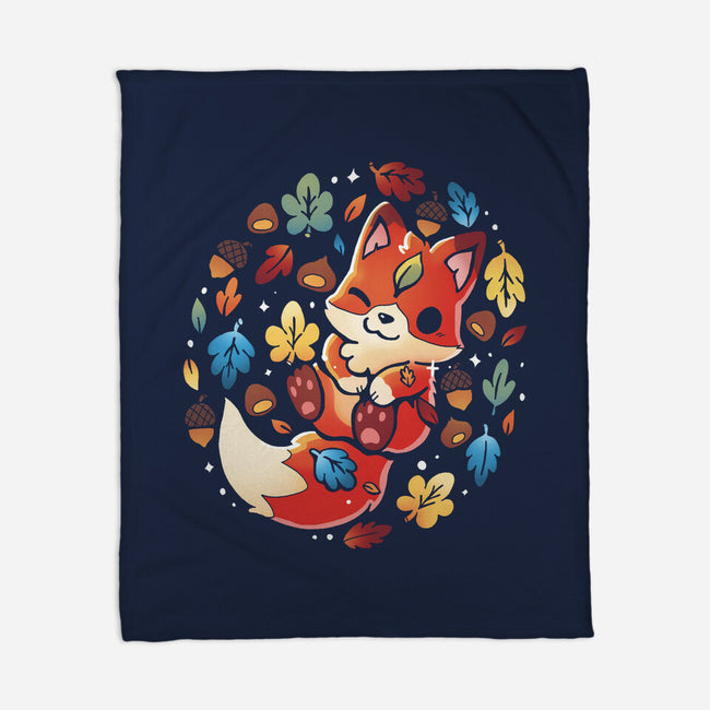 Fox Leaf-None-Fleece-Blanket-Vallina84