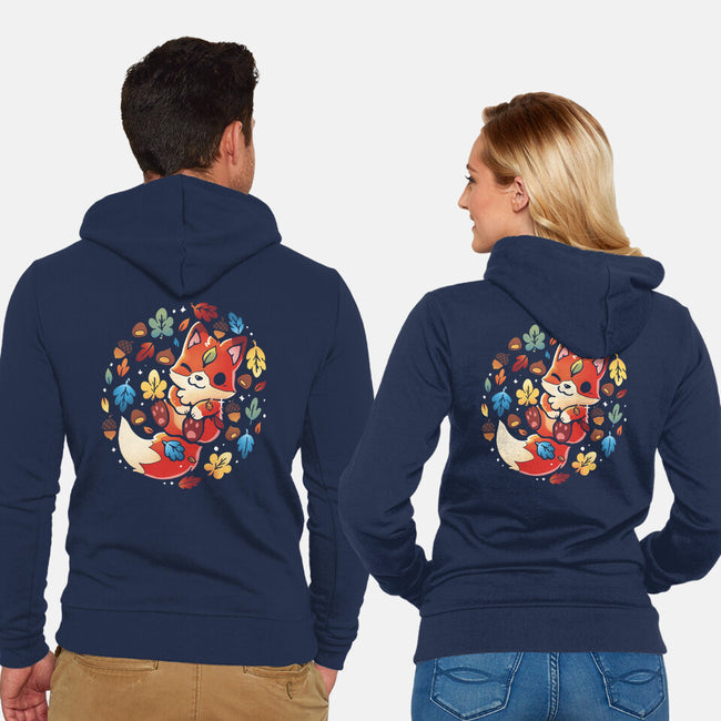 Fox Leaf-Unisex-Zip-Up-Sweatshirt-Vallina84