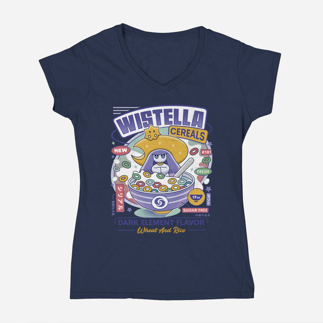 Wistella Cereals Vintage-Womens-V-Neck-Tee-LAGELANTEE