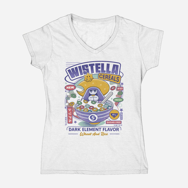Wistella Cereals Vintage-Womens-V-Neck-Tee-LAGELANTEE