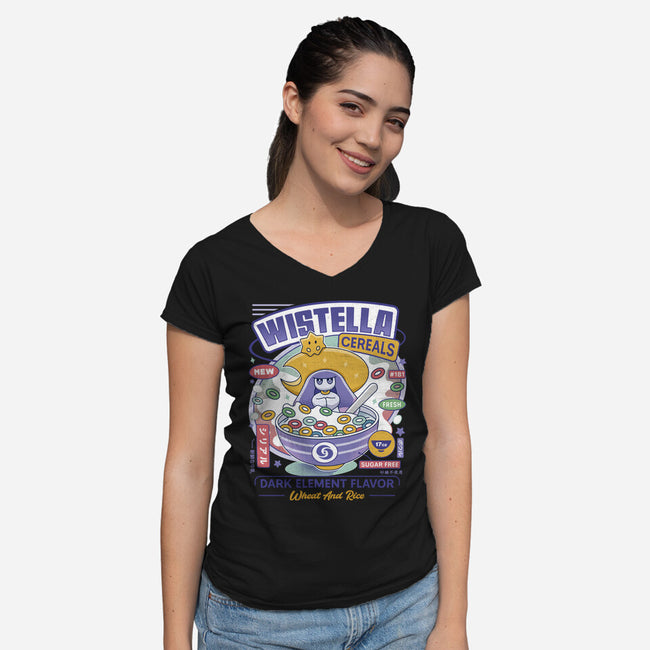 Wistella Cereals Vintage-Womens-V-Neck-Tee-LAGELANTEE