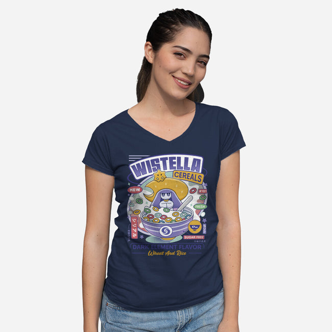 Wistella Cereals Vintage-Womens-V-Neck-Tee-LAGELANTEE