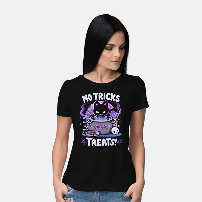 No Tricks Just Treats-Womens-Basic-Tee-Vallina84