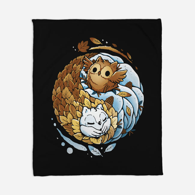 Ying Yang Seasons-None-Fleece-Blanket-Vallina84