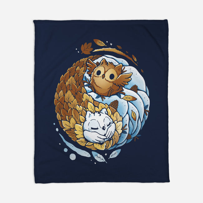 Ying Yang Seasons-None-Fleece-Blanket-Vallina84