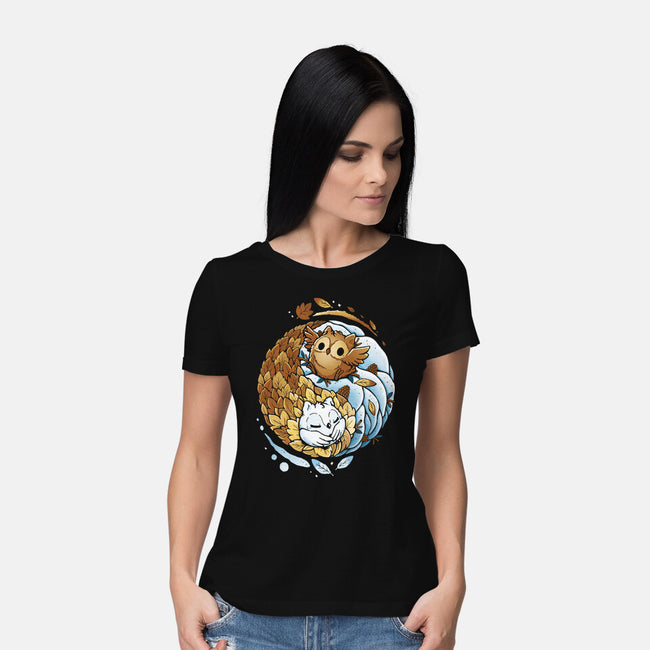 Ying Yang Seasons-Womens-Basic-Tee-Vallina84