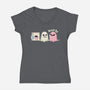 Pink Laundry Ghost-Womens-V-Neck-Tee-NemiMakeit
