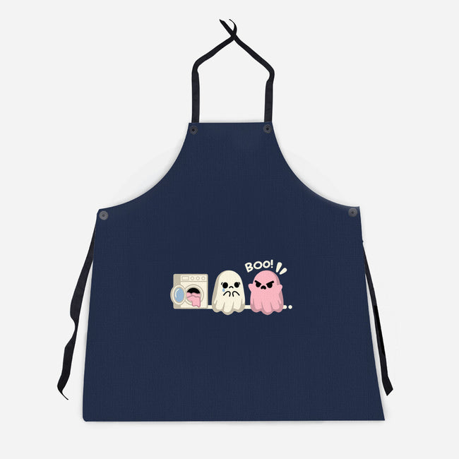 Pink Laundry Ghost-Unisex-Kitchen-Apron-NemiMakeit