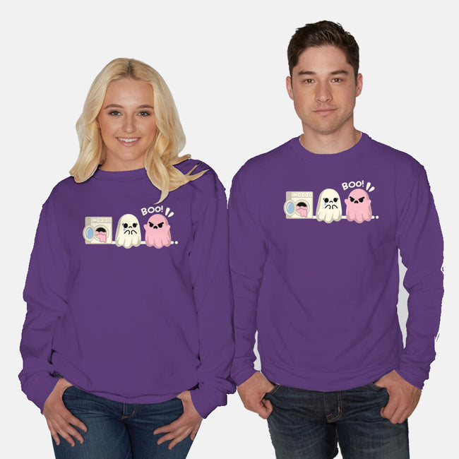 Pink Laundry Ghost-Unisex-Crew Neck-Sweatshirt-NemiMakeit