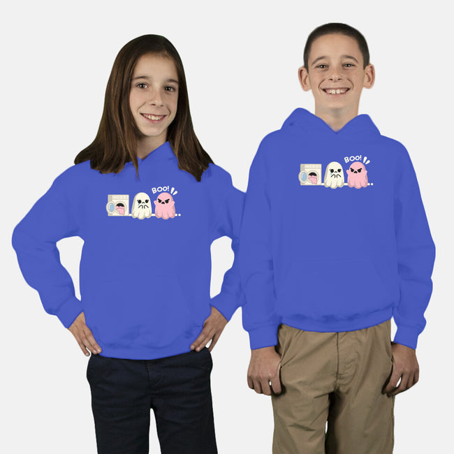 Pink Laundry Ghost-Youth-Pullover-Sweatshirt-NemiMakeit