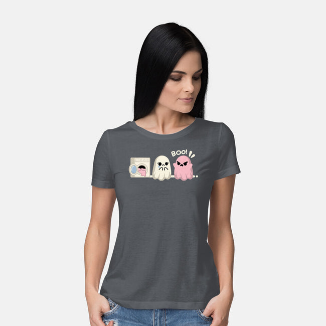 Pink Laundry Ghost-Womens-Basic-Tee-NemiMakeit