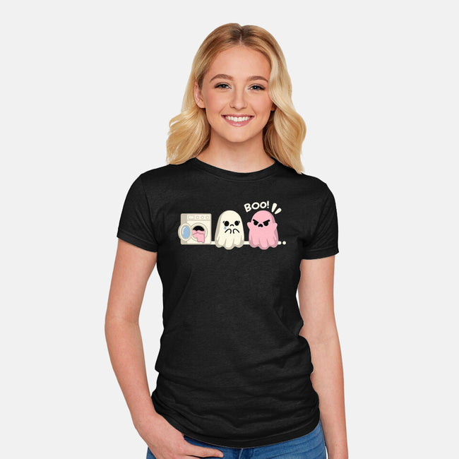 Pink Laundry Ghost-Womens-Fitted-Tee-NemiMakeit
