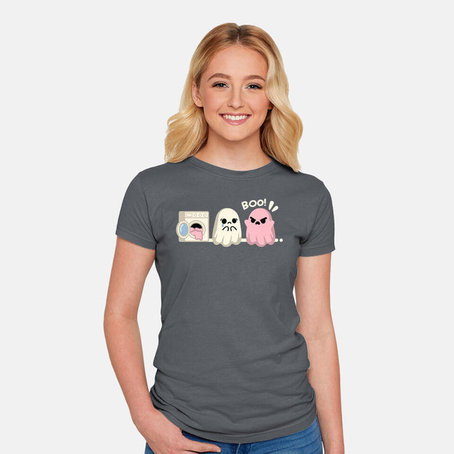 Pink Laundry Ghost-Womens-Fitted-Tee-NemiMakeit