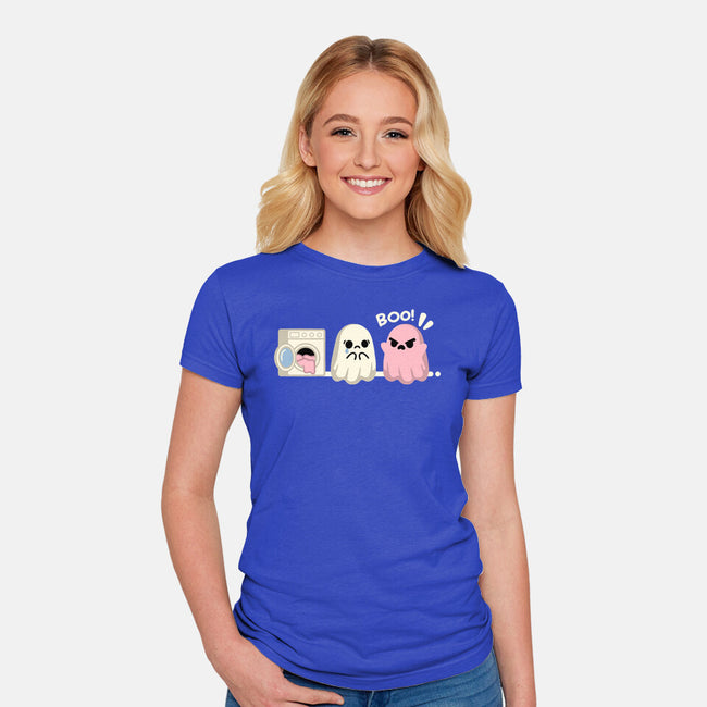Pink Laundry Ghost-Womens-Fitted-Tee-NemiMakeit