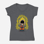 Super Saiyanuts-Womens-V-Neck-Tee-Barbadifuoco