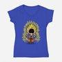 Super Saiyanuts-Womens-V-Neck-Tee-Barbadifuoco