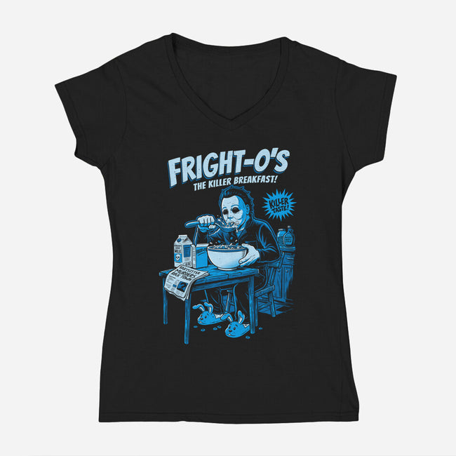 Fright Os Cereal-Womens-V-Neck-Tee-P1yu5h