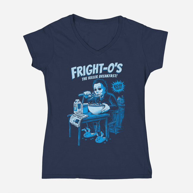 Fright Os Cereal-Womens-V-Neck-Tee-P1yu5h