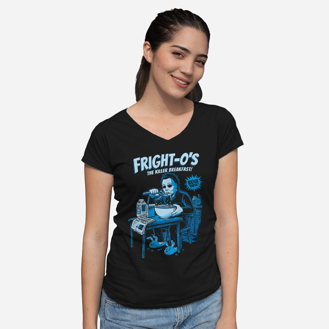 Fright Os Cereal-Womens-V-Neck-Tee-P1yu5h