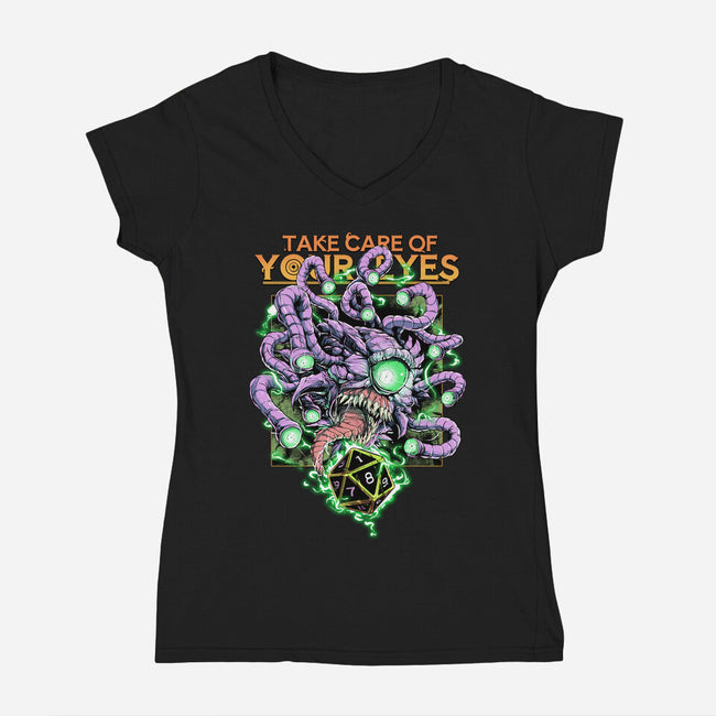 Take Care Of Your Eyes-Womens-V-Neck-Tee-Guilherme magno de oliveira