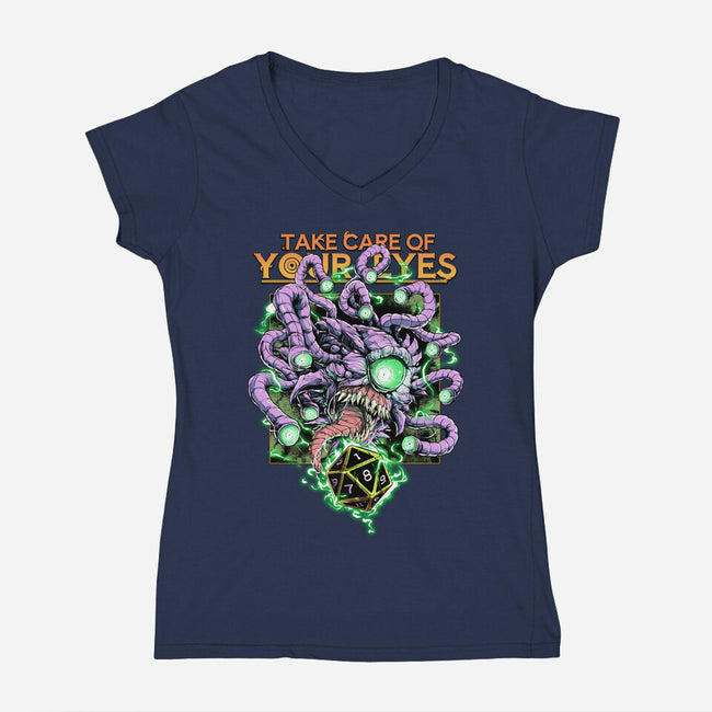Take Care Of Your Eyes-Womens-V-Neck-Tee-Guilherme magno de oliveira