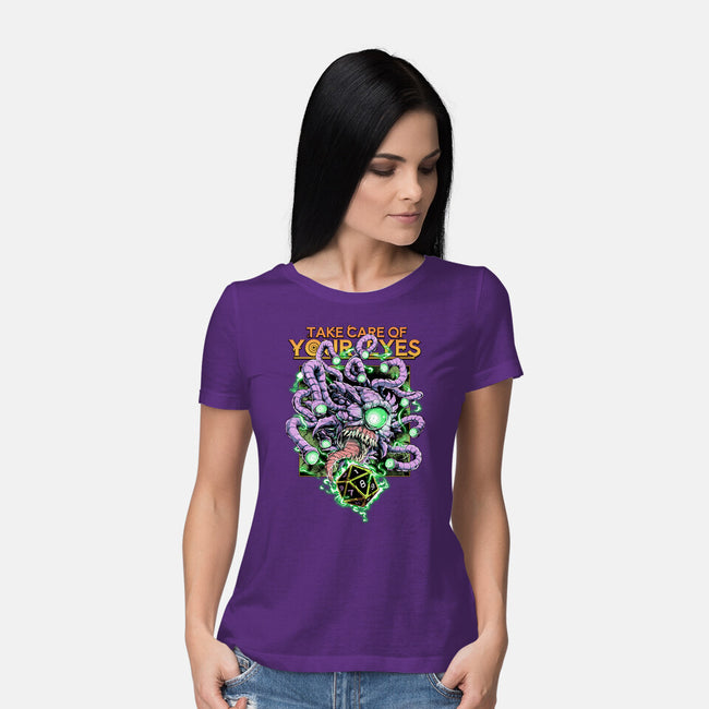 Take Care Of Your Eyes-Womens-Basic-Tee-Guilherme magno de oliveira