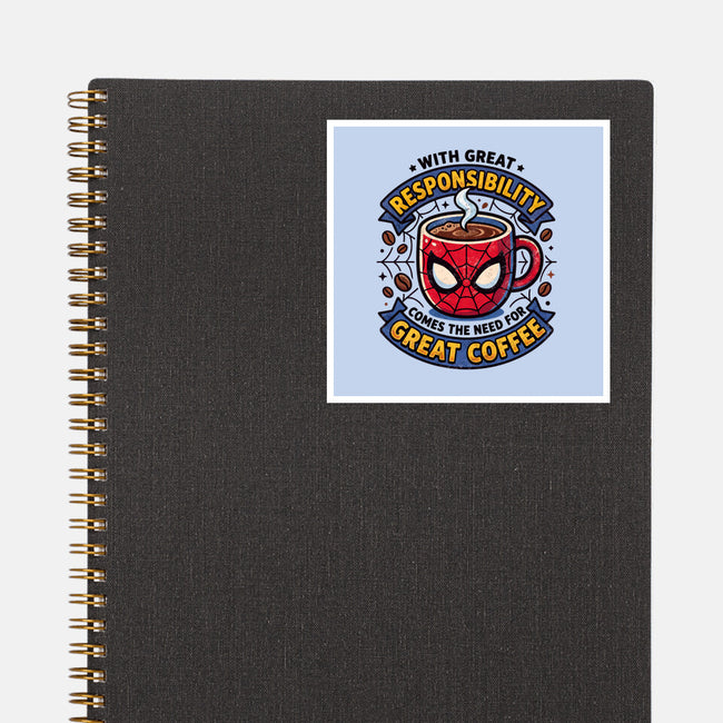 Great Responsibility Great Coffee-None-Glossy-Sticker-milasneeze