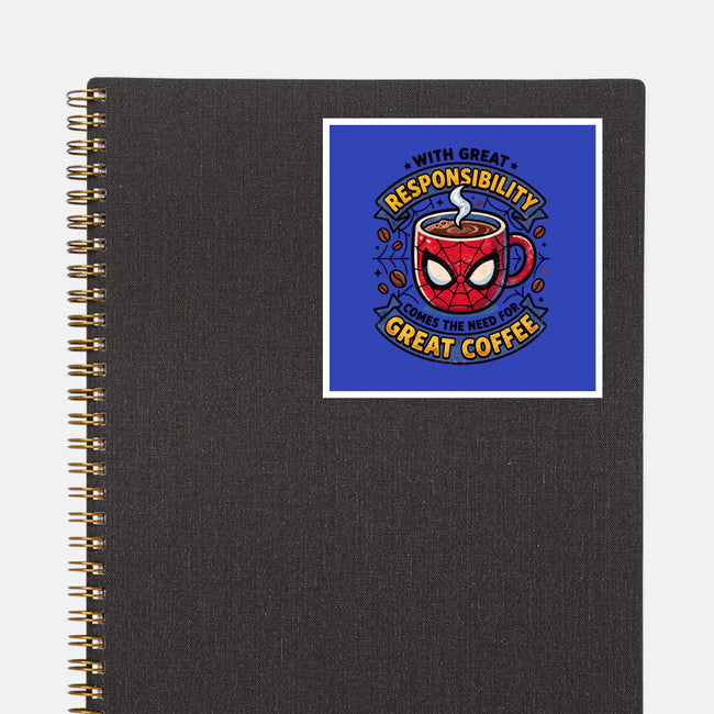 Great Responsibility Great Coffee-None-Glossy-Sticker-milasneeze