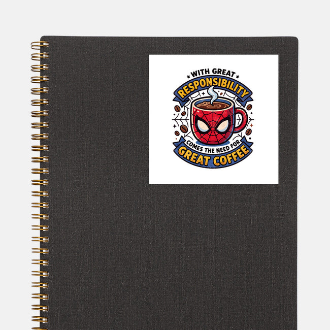 Great Responsibility Great Coffee-None-Glossy-Sticker-milasneeze