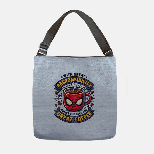 Great Responsibility Great Coffee-None-Adjustable Tote-Bag-milasneeze
