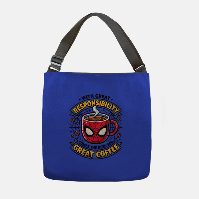 Great Responsibility Great Coffee-None-Adjustable Tote-Bag-milasneeze