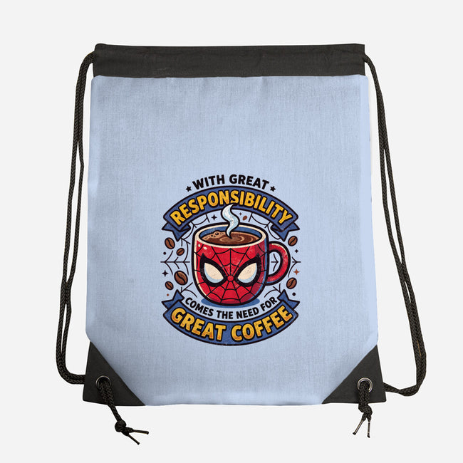 Great Responsibility Great Coffee-None-Drawstring-Bag-milasneeze