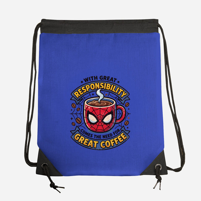 Great Responsibility Great Coffee-None-Drawstring-Bag-milasneeze