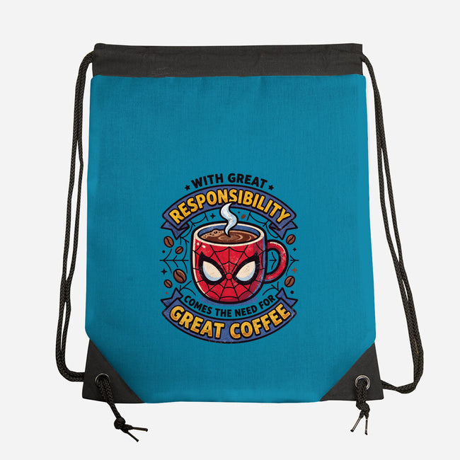 Great Responsibility Great Coffee-None-Drawstring-Bag-milasneeze
