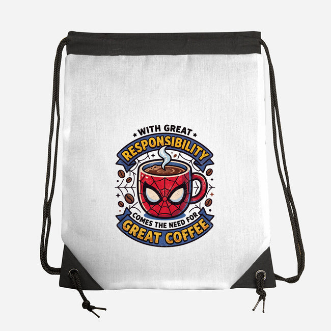 Great Responsibility Great Coffee-None-Drawstring-Bag-milasneeze