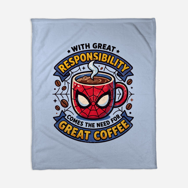 Great Responsibility Great Coffee-None-Fleece-Blanket-milasneeze