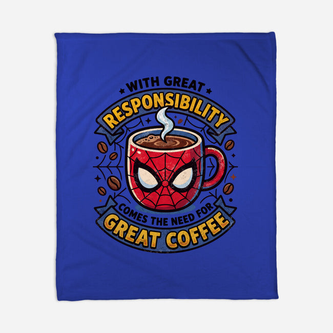Great Responsibility Great Coffee-None-Fleece-Blanket-milasneeze