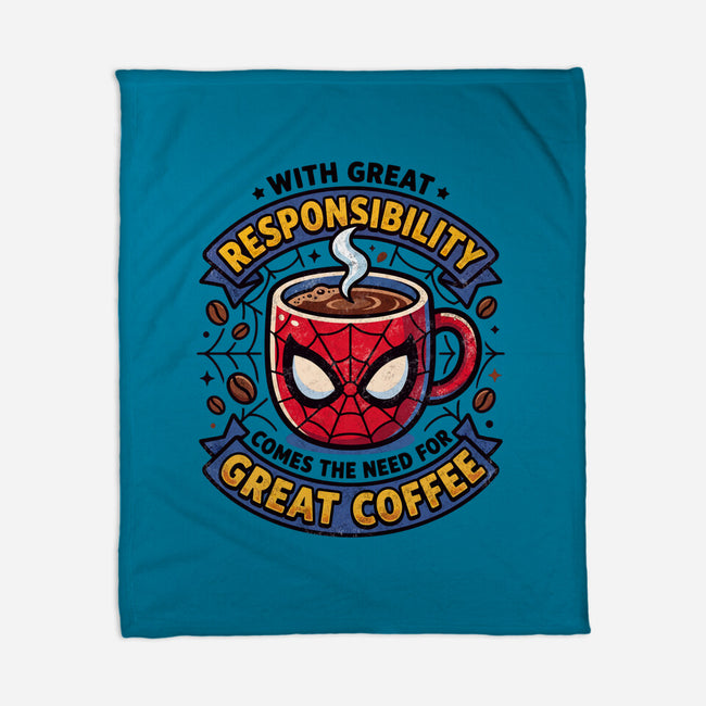 Great Responsibility Great Coffee-None-Fleece-Blanket-milasneeze