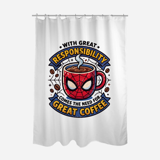 Great Responsibility Great Coffee-None-Polyester-Shower Curtain-milasneeze
