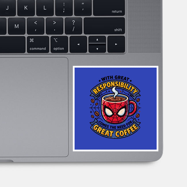 Great Responsibility Great Coffee-None-Glossy-Sticker-milasneeze