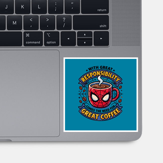 Great Responsibility Great Coffee-None-Glossy-Sticker-milasneeze