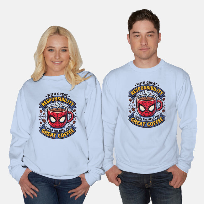 Great Responsibility Great Coffee-Unisex-Crew Neck-Sweatshirt-milasneeze
