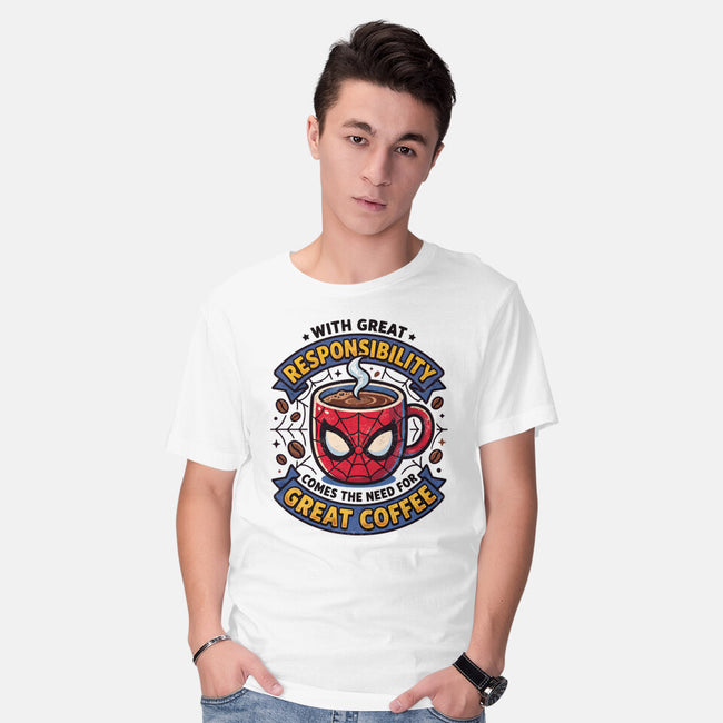 Great Responsibility Great Coffee-Mens-Basic-Tee-milasneeze