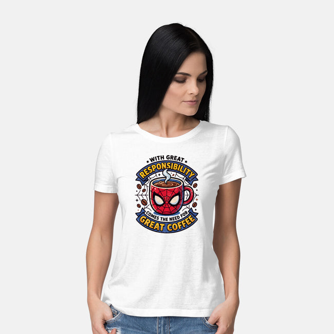 Great Responsibility Great Coffee-Womens-Basic-Tee-milasneeze