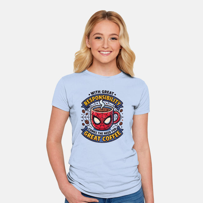 Great Responsibility Great Coffee-Womens-Fitted-Tee-milasneeze