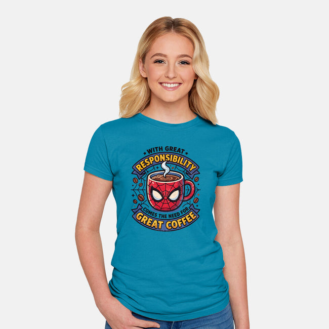 Great Responsibility Great Coffee-Womens-Fitted-Tee-milasneeze